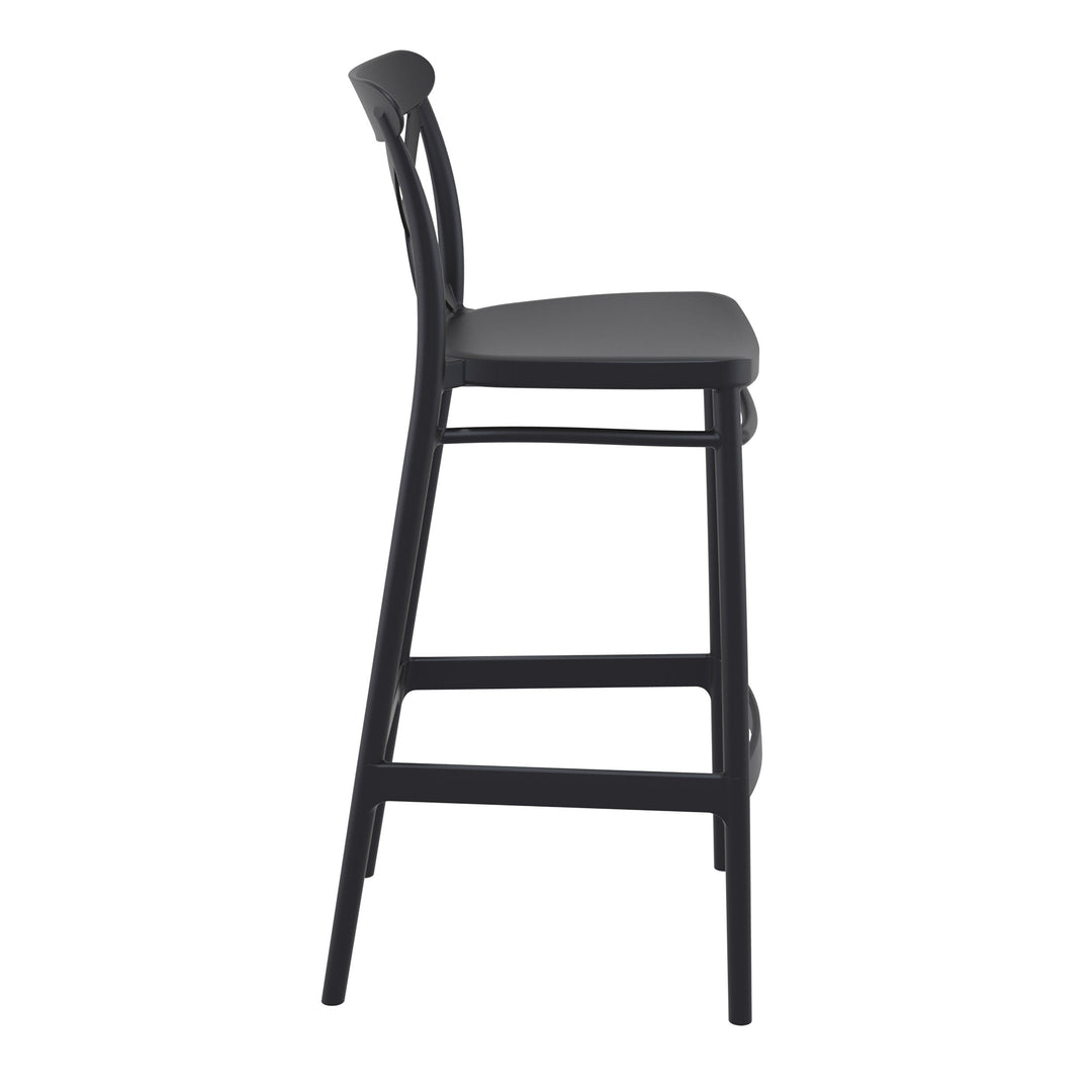 Outdoor Bar Stools - Cruz Outdoor Bar Stool Black 75cm