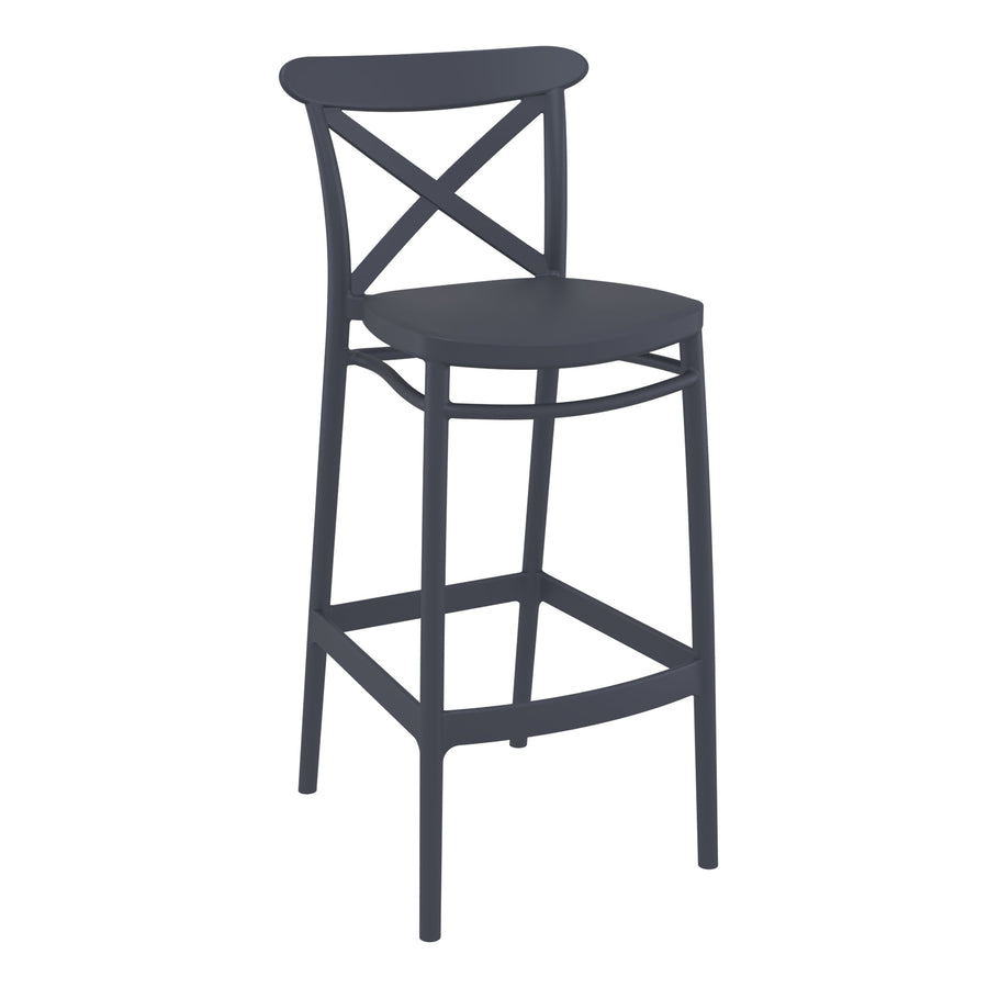 Outdoor Bar Stools - Cruz Outdoor Bar Stool Anthracite 75cm