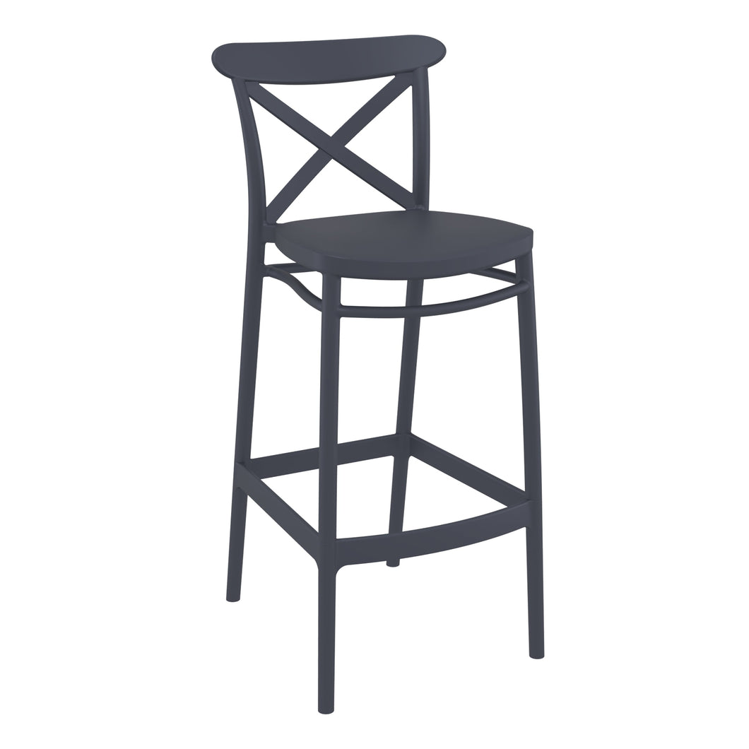 Outdoor Bar Stools - Cruz Outdoor Bar Stool Anthracite 75cm