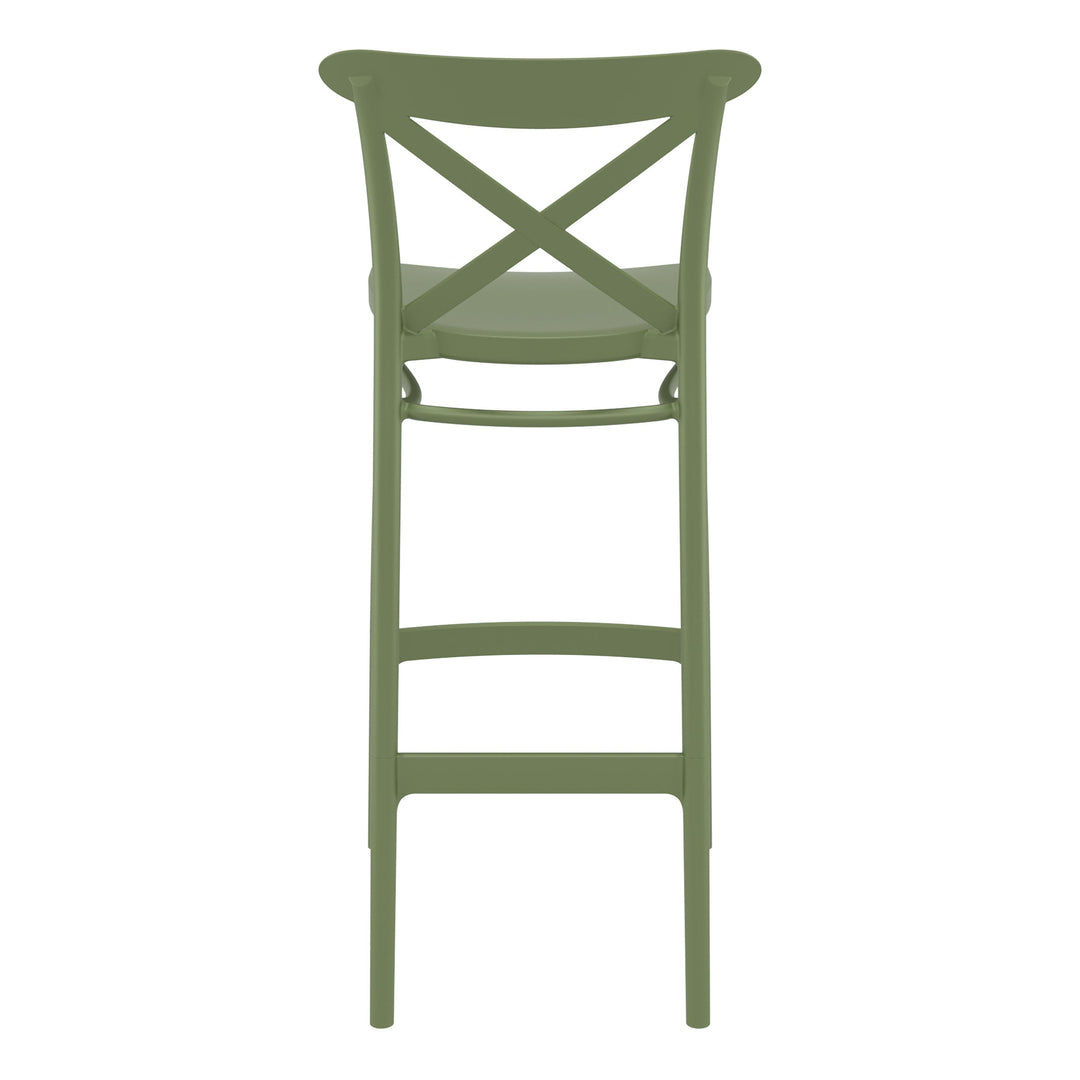 Outdoor Bar Stools - Cruz Outdoor Bar Stool Olive Green 75cm