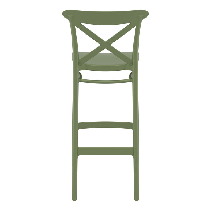 Outdoor Bar Stools - Cruz Outdoor Bar Stool Olive Green 75cm