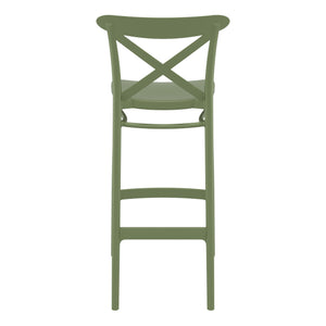 Outdoor Bar Stools - Cruz Outdoor Bar Stool Olive Green 75cm