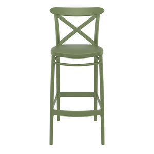 Outdoor Bar Stools - Cruz Outdoor Bar Stool Olive Green 75cm