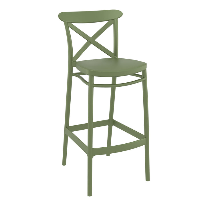 Outdoor Bar Stools - Cruz Outdoor Bar Stool Olive Green 75cm