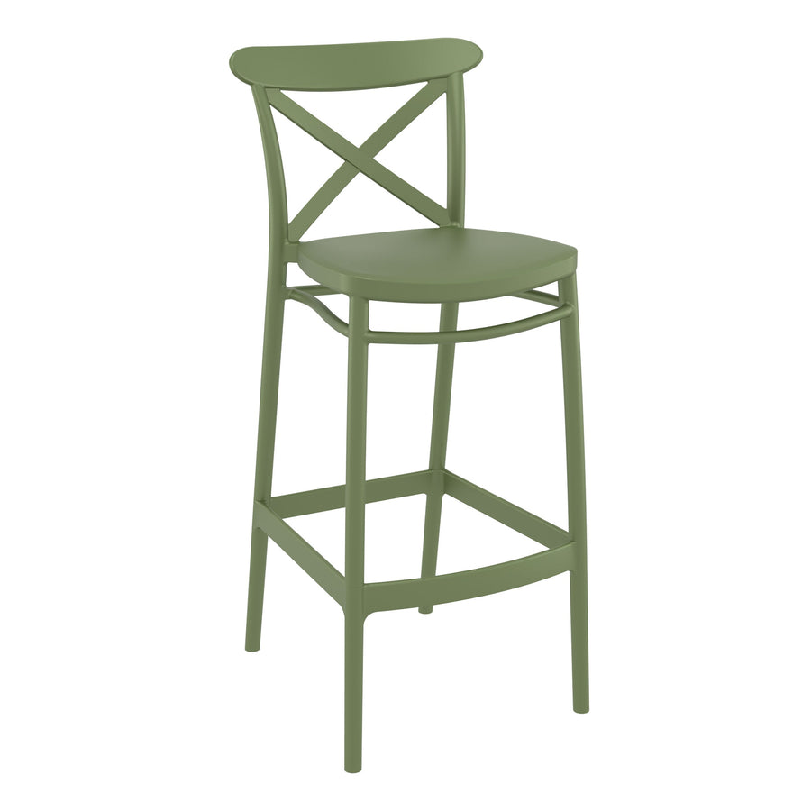 Outdoor Bar Stools - Cruz Outdoor Bar Stool Olive Green 75cm