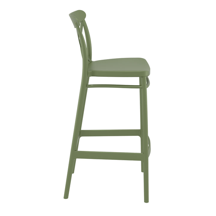 Outdoor Bar Stools - Cruz Outdoor Bar Stool Olive Green 75cm