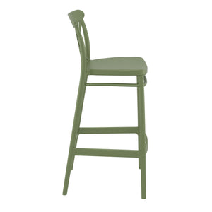 Outdoor Bar Stools - Cruz Outdoor Bar Stool Olive Green 75cm