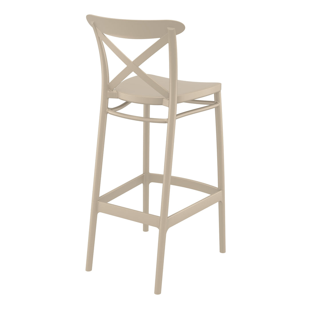 Outdoor Bar Stools - Cruz Outdoor Bar Stool Taupe 75cm