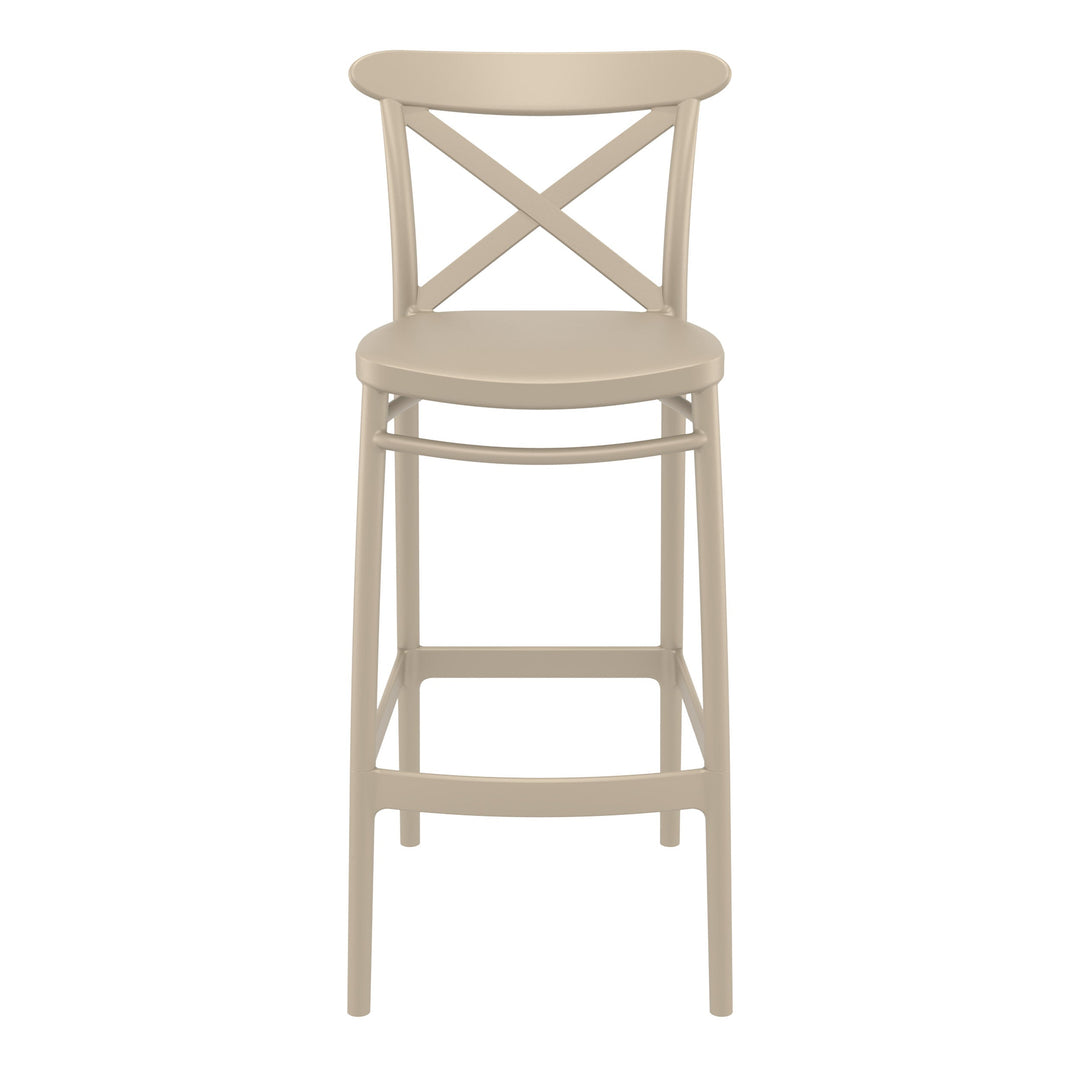 Outdoor Bar Stools - Cruz Outdoor Bar Stool Taupe 75cm
