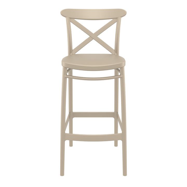 Outdoor Bar Stools - Cruz Outdoor Bar Stool Taupe 75cm