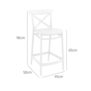 Outdoor Bar Stools - Cruz Outdoor Counter Stool White 65cm