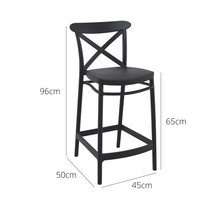 Load image into Gallery viewer, Outdoor Bar Stools - Cruz Outdoor Counter Stool Black 65cm