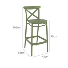 Load image into Gallery viewer, Outdoor Bar Stools - Cruz Outdoor Bar Stool Olive Green 75cm