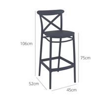 Load image into Gallery viewer, Outdoor Bar Stools - Cruz Outdoor Bar Stool Anthracite 75cm