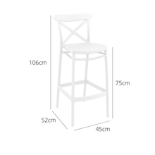 Load image into Gallery viewer, Outdoor Bar Stools - Cruz Outdoor Bar Stool White 75cm