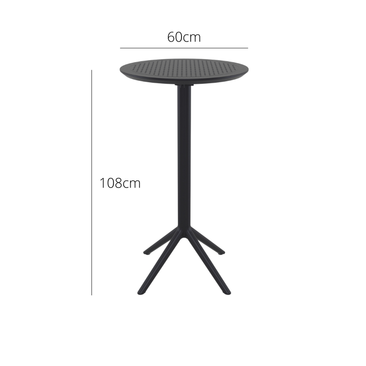 Outdoor Bar Tables - Mika Outdoor Bar Table (Round Top) Black