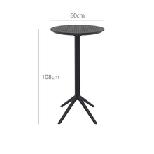 Load image into Gallery viewer, Outdoor Bar Tables - Mika Outdoor Bar Table (Round Top) Black