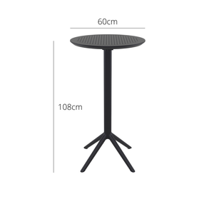 Outdoor Bar Tables - Mika Outdoor Bar Table (Round Top) Black