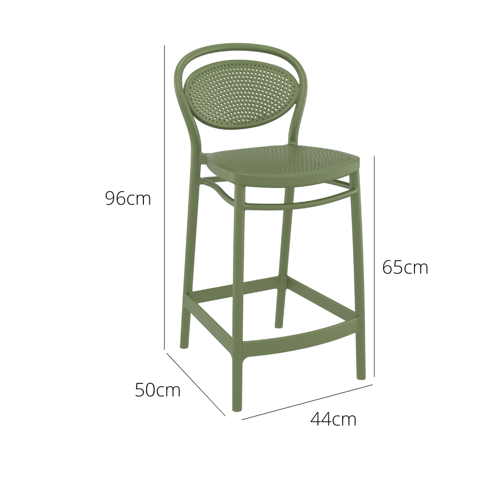Outdoor Bar Stools - Nova Outdoor Counter Stool Olive Green 65cm