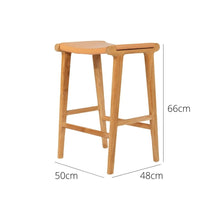 Load image into Gallery viewer, Bar Stools - Karina Leather Counter Stool Backless (Flat) Natural 65cm