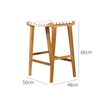 Load image into Gallery viewer, Bar Stools - Karina Leather Counter Stool Backless (Woven) White 65cm