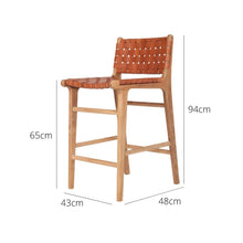 Load image into Gallery viewer, Bar Stools - Karina Leather Counter Stool (Woven) Tan 65cm