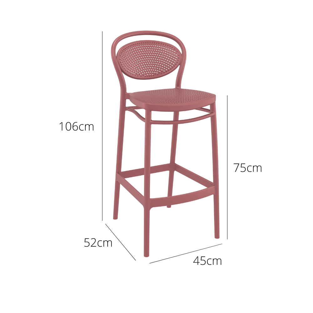 Outdoor Bar Stools - Nova Outdoor Bar Stool Marsala 75cm