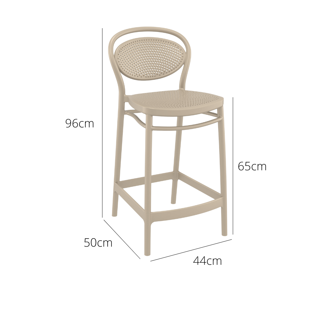 Outdoor Bar Stools - Nova Outdoor Counter Stool Taupe 65cm