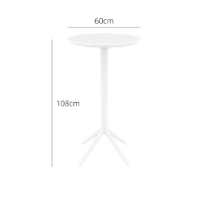 Outdoor Bar Tables - Mika Outdoor Bar Table (Round Top) White