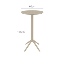 Load image into Gallery viewer, Outdoor Bar Tables - Mika Outdoor Bar Table (Round Top) Taupe