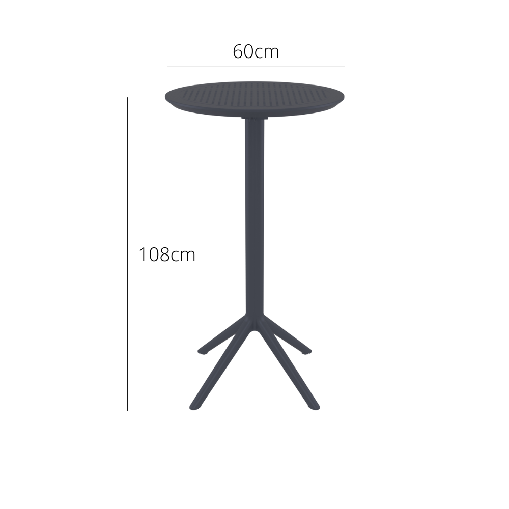 Outdoor Bar Tables - Mika Outdoor Bar Table (Round Top) Anthracite