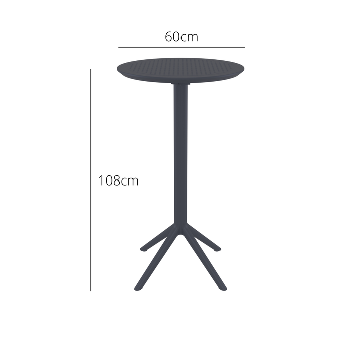 Outdoor Bar Tables - Mika Outdoor Bar Table (Round Top) Anthracite