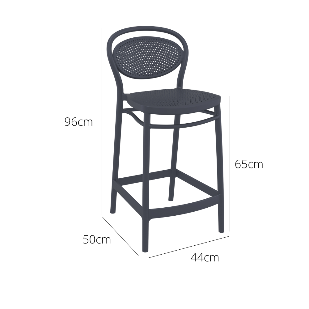 Outdoor Bar Stools - Nova Outdoor Counter Stool Anthracite 65cm
