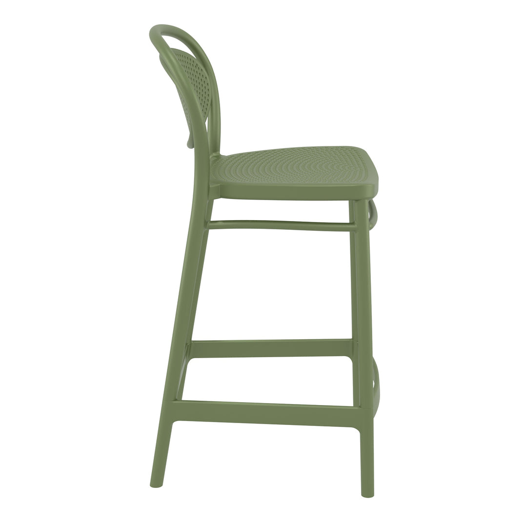 Outdoor Bar Stools - Nova Outdoor Counter Stool Olive Green 65cm