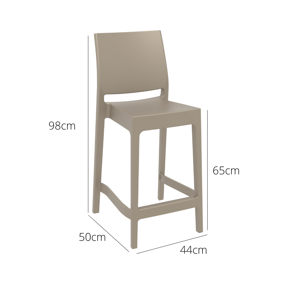 Outdoor Bar Stools - Canyon Outdoor Counter Stool Taupe 65cm