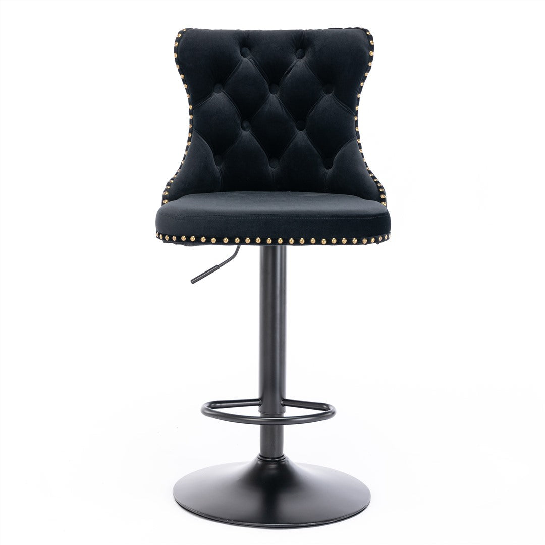 Black fabric bar stools discount