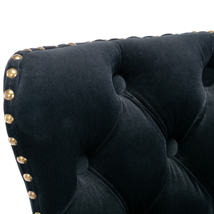 Bar Stools - Sophia Velvet Fabric Bar Stool (Set Of 2) Black