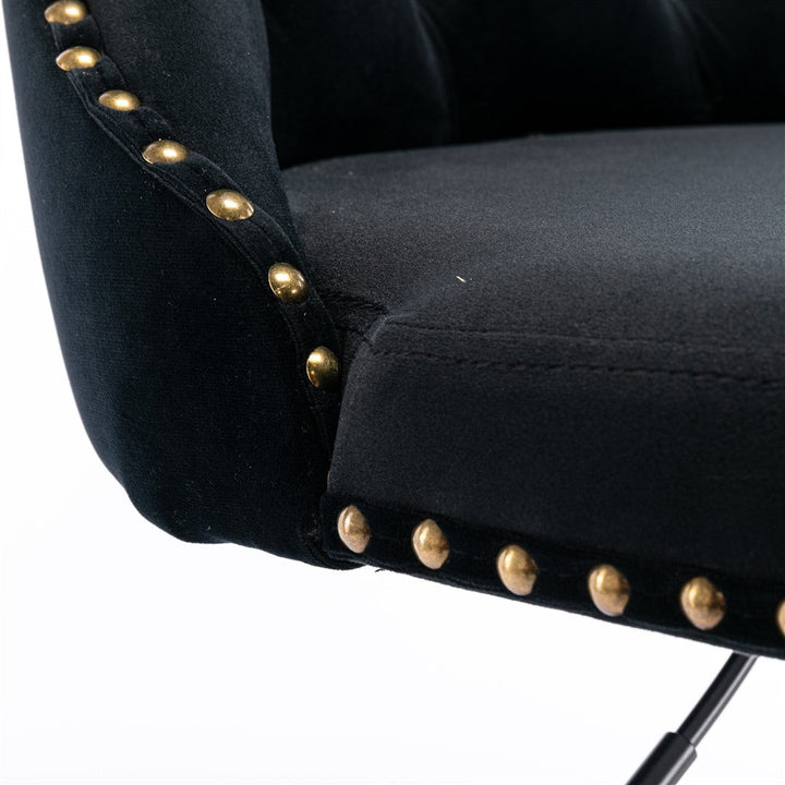 Bar Stools - Sophia Velvet Fabric Bar Stool (Set Of 2) Black