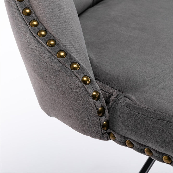 Bar Stools - Sophia Velvet Fabric Bar Stool (Set Of 2) Grey