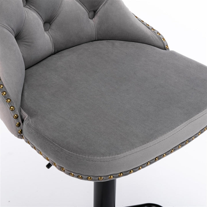 Bar Stools - Sophia Velvet Fabric Bar Stool (Set Of 2) Grey