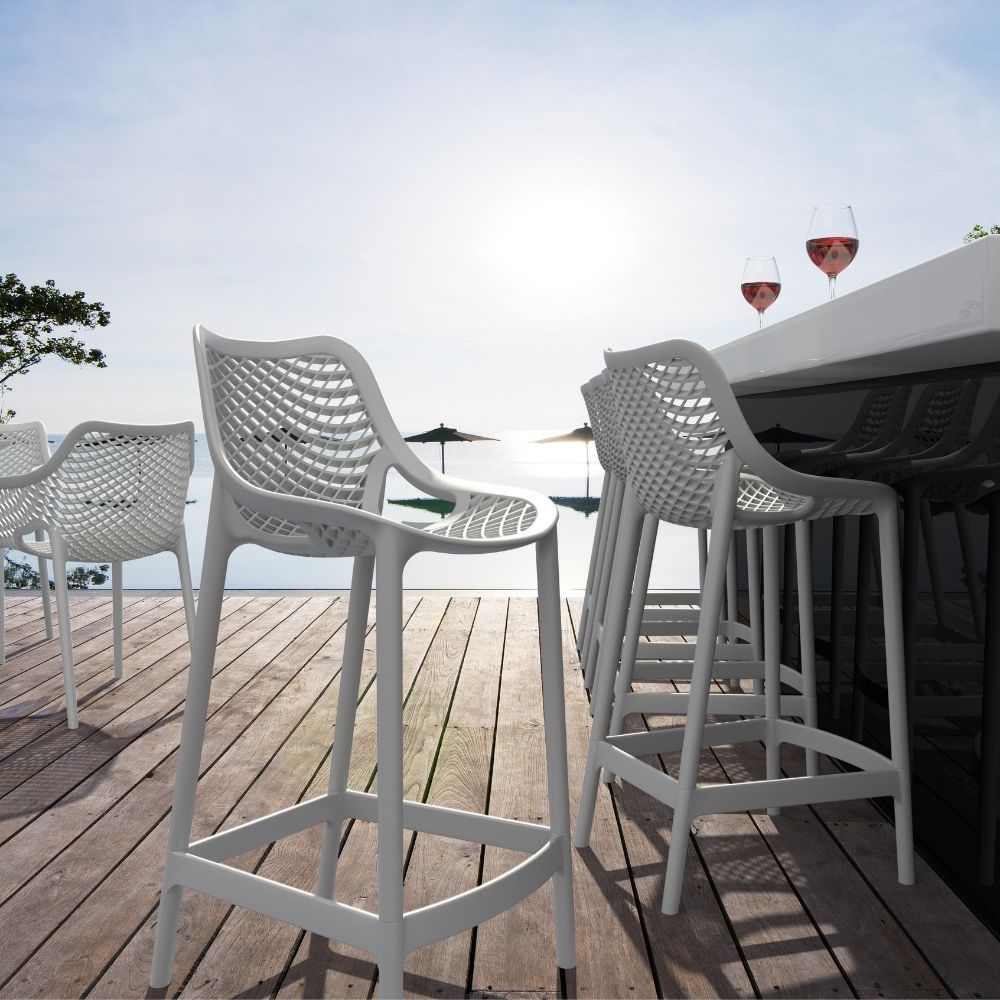 Bar Stools - Aero Outdoor Bar Stool White 65cm