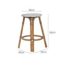 Load image into Gallery viewer, Bar Stools - Aleena Rattan Bar Stool Backless Black 66cm