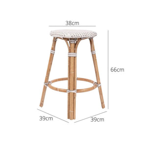 Bar Stools - Aleena Rattan Bar Stool Backless Fog 66cm
