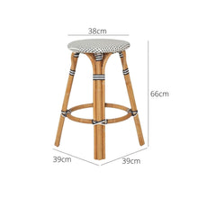 Load image into Gallery viewer, Bar Stools - Aleena Rattan Bar Stool Backless Navy 66cm