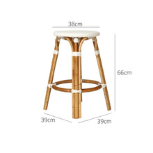 Load image into Gallery viewer, Bar Stools - Aleena Rattan Bar Stool Backless White 66cm