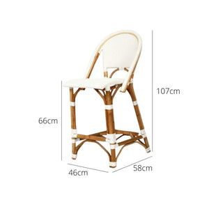 Bar Stools - Aleena Rattan Bar Stool White 66cm