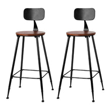 Load image into Gallery viewer, Bar Stools - Alex Set Of 2 Industrial Kitchen Bar Stool Black 74cm