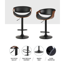 Load image into Gallery viewer, Bar Stools - Amber Leather Bar Stool Swivel Black Frame