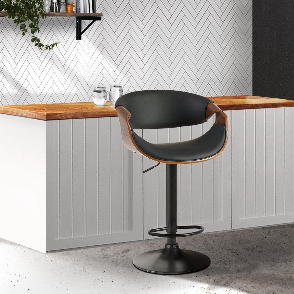 Bar Stools - Amber Leather Bar Stool Swivel Black Frame