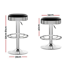 Load image into Gallery viewer, Bar Stools - Anton Leather Bar Stool Swivel Backless (Set Of 2) Black